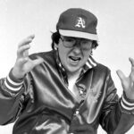 Bill Bonham as an A's fan for an ad campaign circa 1980