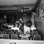 Empty Cobbs Pub with emcee Terry Gillespie