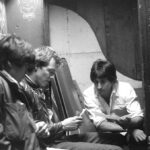 In the corner at the Zoo going over notes with Ken Tsumori and Dr. Gonzo