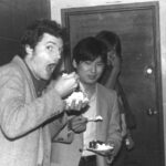Ken Tsumori & Leland Cotton Brown eating cake backstage